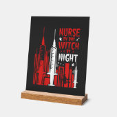 Verpleegster Heks Halloween Skyline Ontwerp_1 Acryl Bord (Hoek)