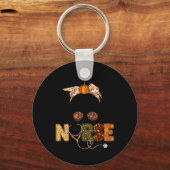 Verpleegster Herfst Herfst Thanksgiving Stethocope Sleutelhanger (Voorkant)