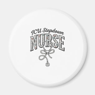 Verpleegster ICU Stepdown Vintage Bloem Stethoscoo Magneet