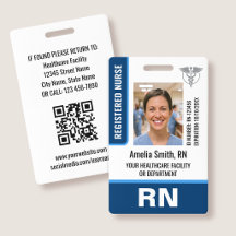 Verpleegster ID Badge Foto Logo RN Werknemer Moder