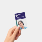 Verpleegster ID foto marine eenvoudig logo badge (Handheld)
