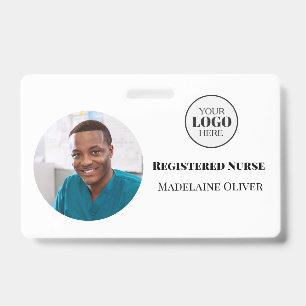 Verpleegster ID foto witte eenvoudige logo badge