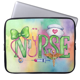 Verpleegster, Inspireer, heal laptophoes Laptop Sleeve