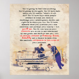 Verpleegster Je wordt Inspirerend en Motivatie Poster