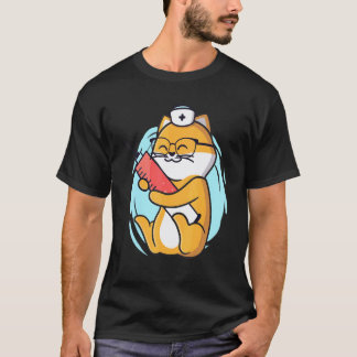Verpleegster Kat Met Spuit Dankt Gezondheidszorg A T-shirt