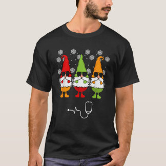 Verpleegster Kerst Cute Gnome Grappige Kerstcadeau T-shirt