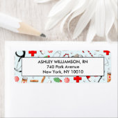 Verpleegster Kerst retour adreslabels Etiket (Insitu)
