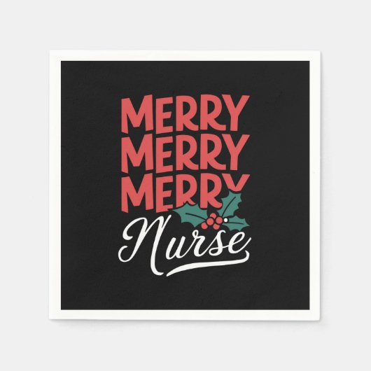 Verpleegster Kerst Vrolijk Verpleegster Verpleegku Servet (Voorkant)