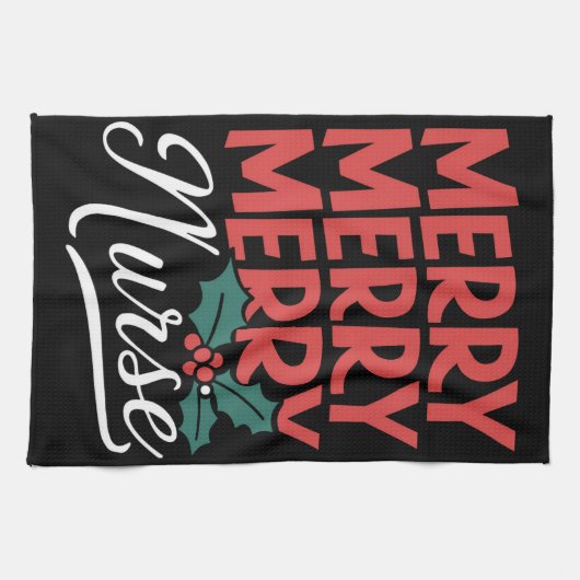 Verpleegster Kerst Vrolijk Verpleegster Verpleegku Theedoek (Horizontaal)