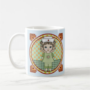 Verpleegster kleine meisje koffiemok