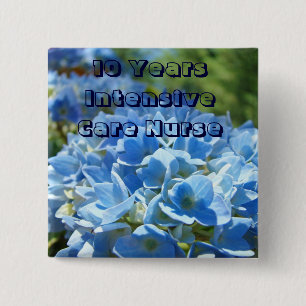 Verpleegster knopen Intensive Care Knop Hortensia' Vierkante Button 5,1 Cm