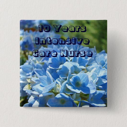 Verpleegster knopen Intensive Care Knop Hortensia' Vierkante Button 5,1 Cm (Voorkant)
