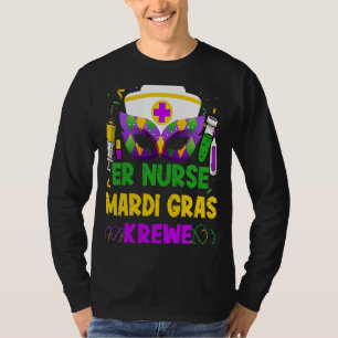Verpleegster Krewe Mardi Gras Verpleegstersmasker T-shirt