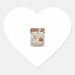 Verpleegster Leven Halloween Geest Pompoen Vintage Hart Sticker