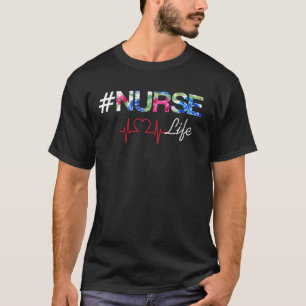 Verpleegster Leven Hashtag Elektrocardiogram T-Shi T-shirt