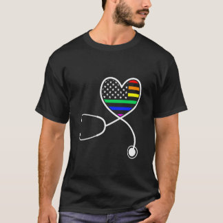 Verpleegster Leven LGBT Pride Maand Grappige Steth T-shirt