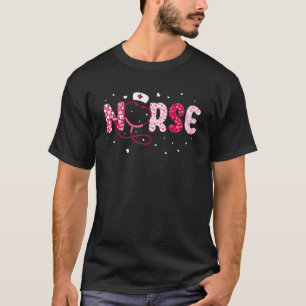 Verpleegster Leven Liefde Hart Groovy Gelukkige Va T-shirt