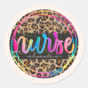 Verpleegster - Liefde, Inspiratie, Genezing in Reg Ronde Sticker