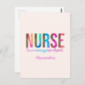 Verpleegster - Liefde, Inspireren, Genezen Briefkaart (Voorkant / Achterkant)