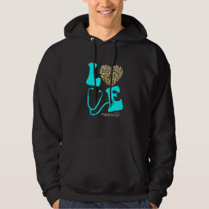 Verpleegster Life Rn LPN CNA School Cheetah Hart L Hoodie