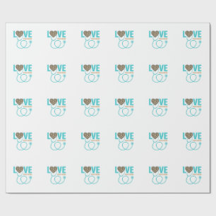 Verpleegster Love Luipaard Stethoscoop Vectorontwe Cadeaupapier