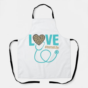 Verpleegster Love Luipaard Stethoscoop Vectorontwe Schort