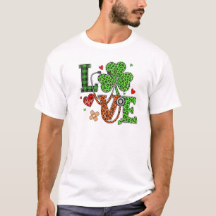 : Verpleegster Love St Patrick's Day Stethoscoop K T-shirt