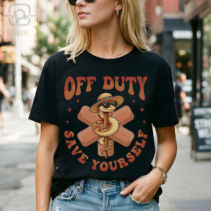 Verpleegster Medisch Grappig Niet in Dienst Red je T-shirt