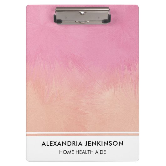 Verpleegster Medisch Schattige Roze Blush Peach St Klembord (Voorkant)