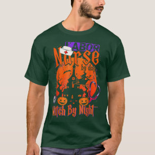 Verpleegster met heks van nacht Funny Halloween Vi T-shirt