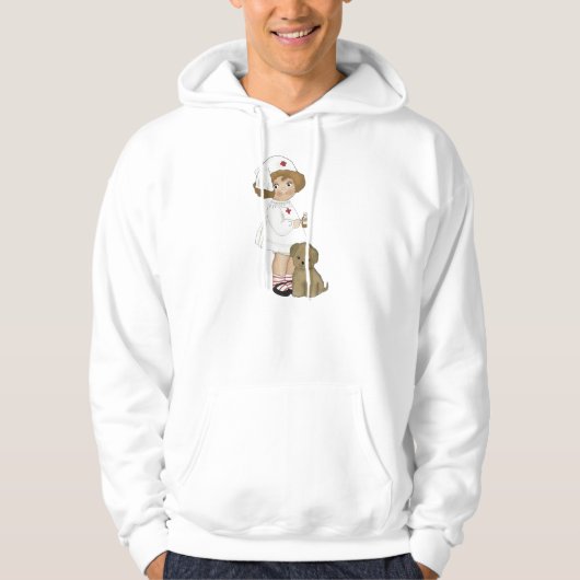 verpleegster met puppy T-shirts en cadeautjes (Voorkant)