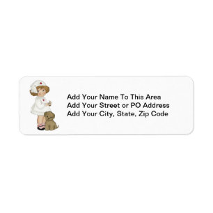 verpleegster met puppy T-shirts en cadeautjes Etiket