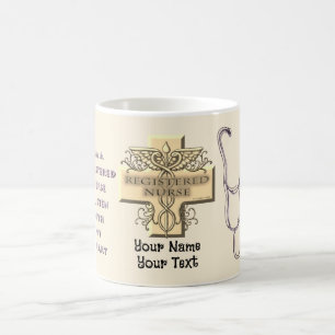 Verpleegster met stethoscoop koffiemok