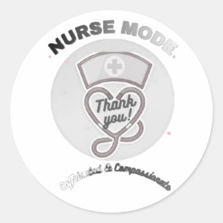 Verpleegster Modus Dank U Hart Stethoscoop Ontwerp Ronde Sticker