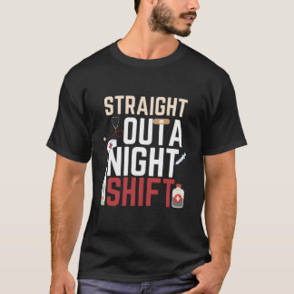 Verpleegster nachtdienst voor spoedgevallen verple t-shirt