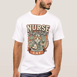 Verpleegster Nachtploeg Kat Verpleegster Nachtploe T-shirt