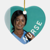 Verpleegster one-of-a-kind aangepaste foto hart keramisch ornament (Achterkant)