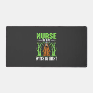 Verpleegster Overdag Heks 's Nachts Halloween-ontw Bureaumat