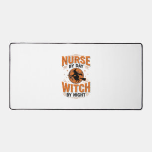 Verpleegster overdag Heks 's nachts Halloween-ontw Bureaumat