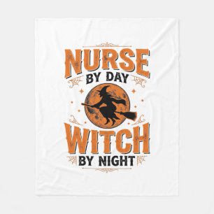 Verpleegster overdag Heks 's nachts Halloween-ontw Fleece Deken