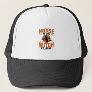 Verpleegster overdag Heks 's nachts Halloween-ontw Trucker Pet