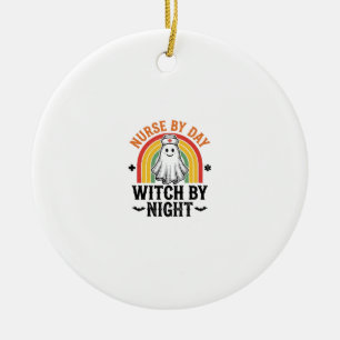 Verpleegster Overdag Heks 's Nachts Vintage Spook  Keramisch Ornament
