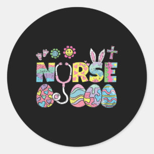 Verpleegster paasei jacht lente verpleging RN Mann Ronde Sticker