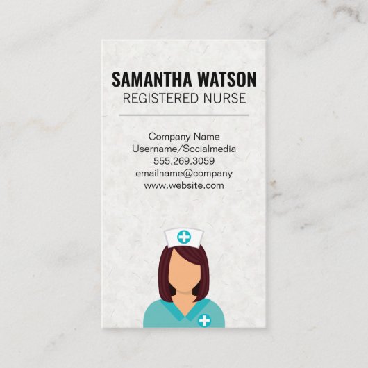 Verpleegster pictogram visitekaartje (Voorkant)