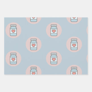 Verpleegster pilflacon hart cadeauverpakking inpakpapier vel