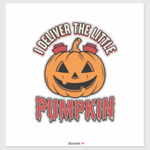 Verpleegster Pompoen Halloween Bevallingshemd Ontw Sticker