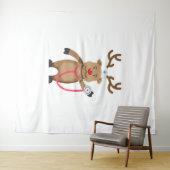 Verpleegster RENDIER Grappig Schattige Kerst Kunst Wandkleed (In Situ (horizontaal))