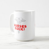 Verpleegster Rock! Mok | met het caduceus-symbool (Voorkant links)