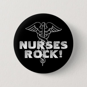 Verpleegster Rock! Pinback-knop voor zorgverleners Ronde Button 5,7 Cm