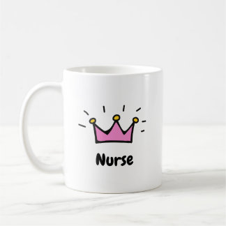 Verpleegster Roze Prinsessen Kroon Kunst Koffiemok